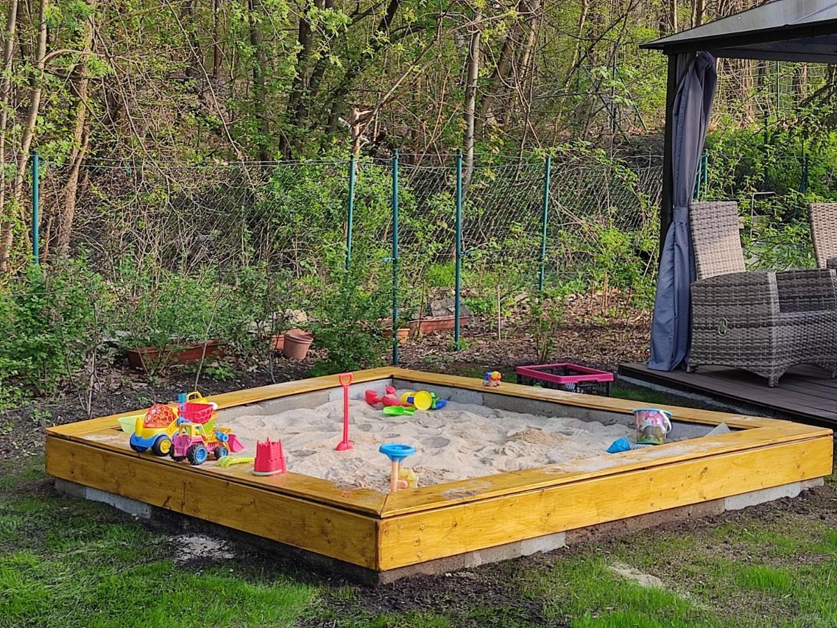 Grosszuegige Ferienwohnung Am Waldesrand Im Seenland Lauta Bagian luar foto